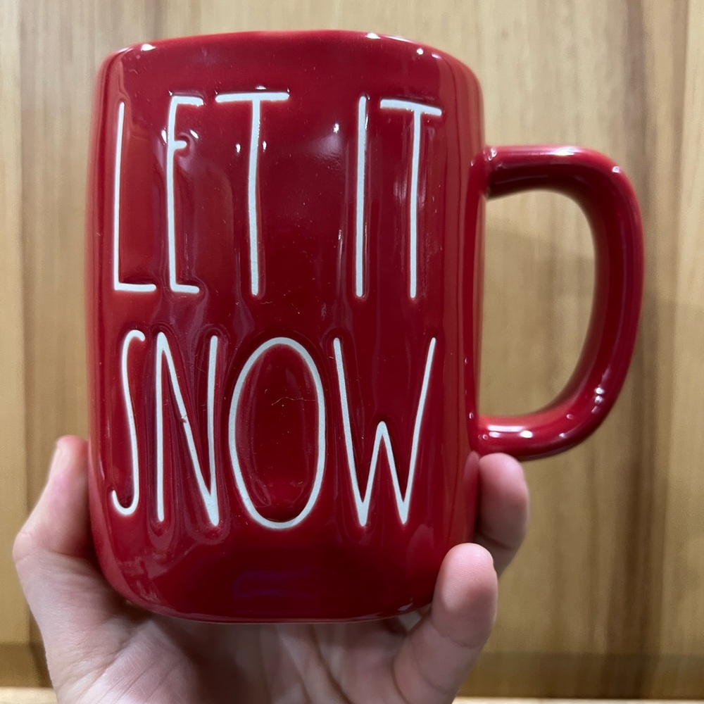 Rae Dunn Red Holiday 'Let It Snow' Mug